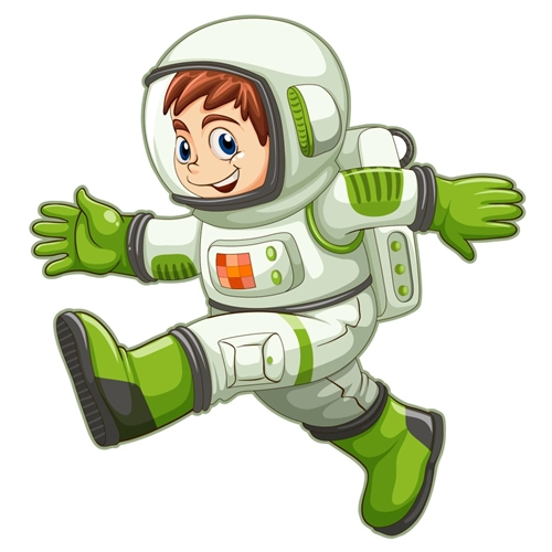 Space Explorers Theme Leaping Astro Boy Transparent Sticker